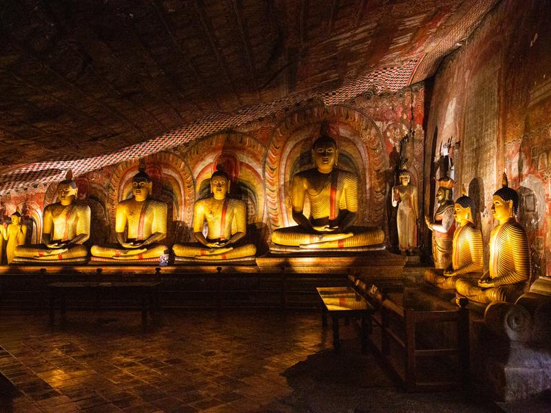 Inside one of the Dambulla Cave temples