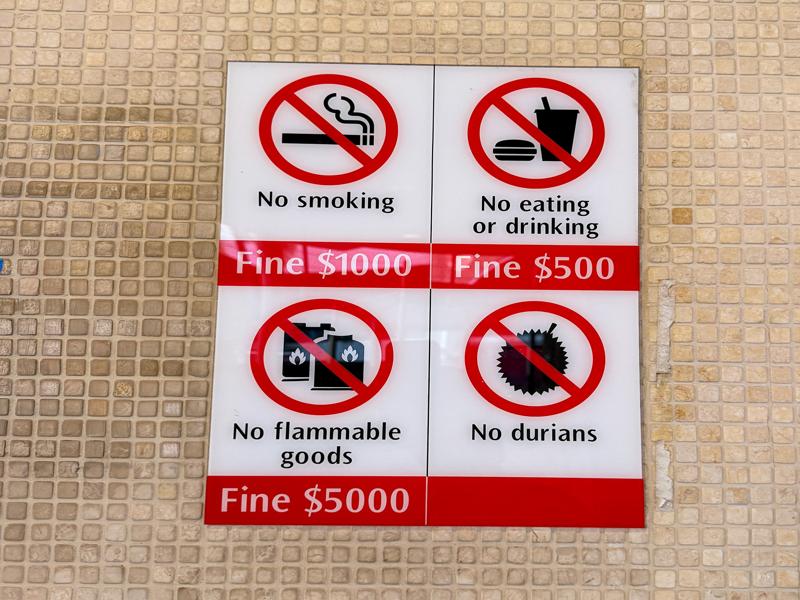 Funny sign in the Singapore subway