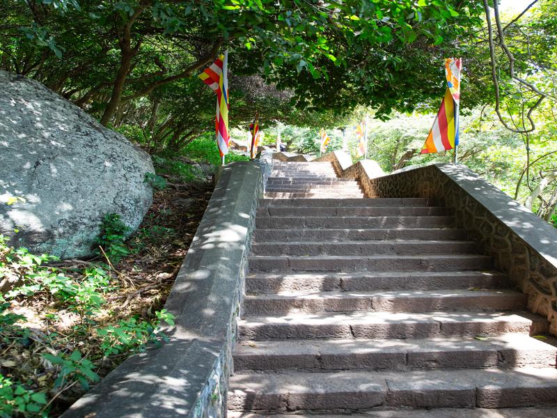 Lots of stairs to get up to the caves