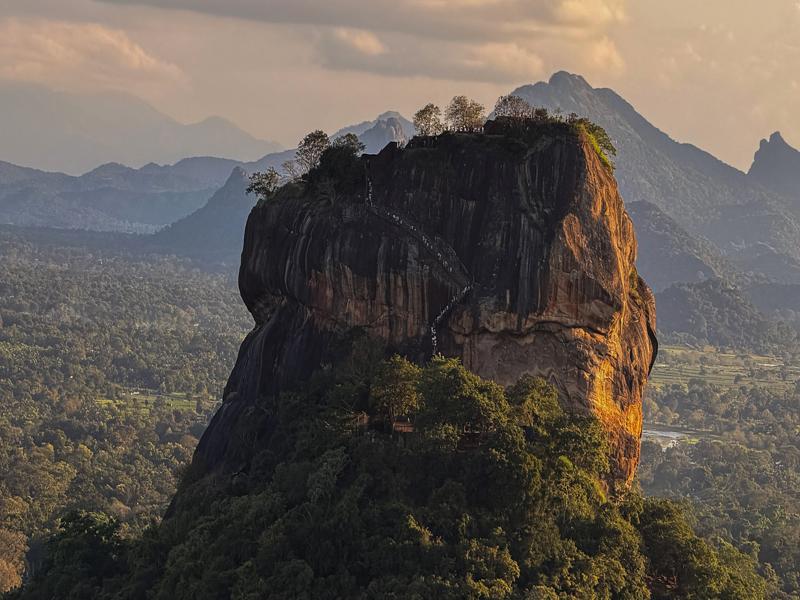 People coming down Sigiriya 'Lion' Rock fortress