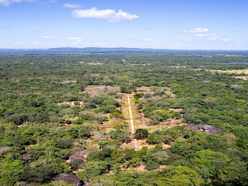 View of the entrance path and gardens from the top