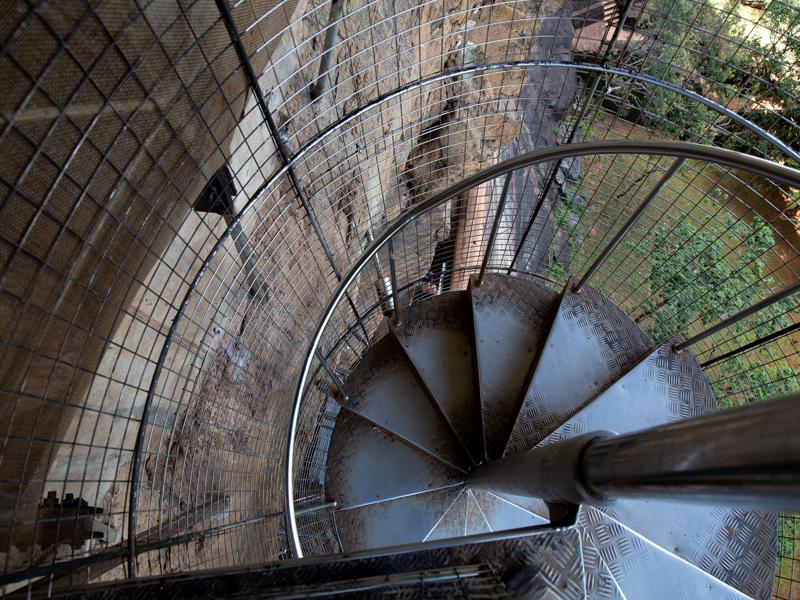 Spiral stairs to cave paintings