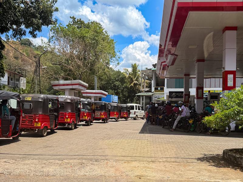 Sri Lanka was rationing gas causing very long lines