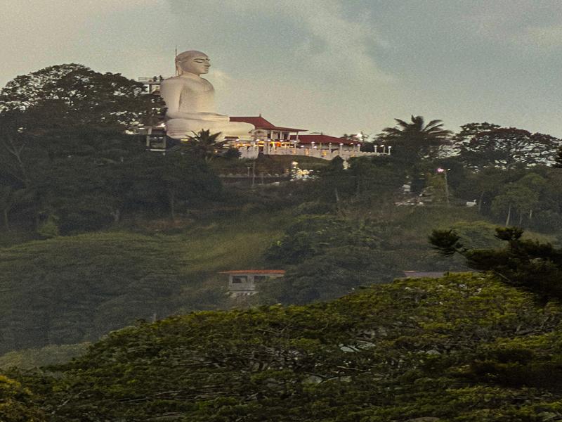 Large buddha on the hill near Kandy