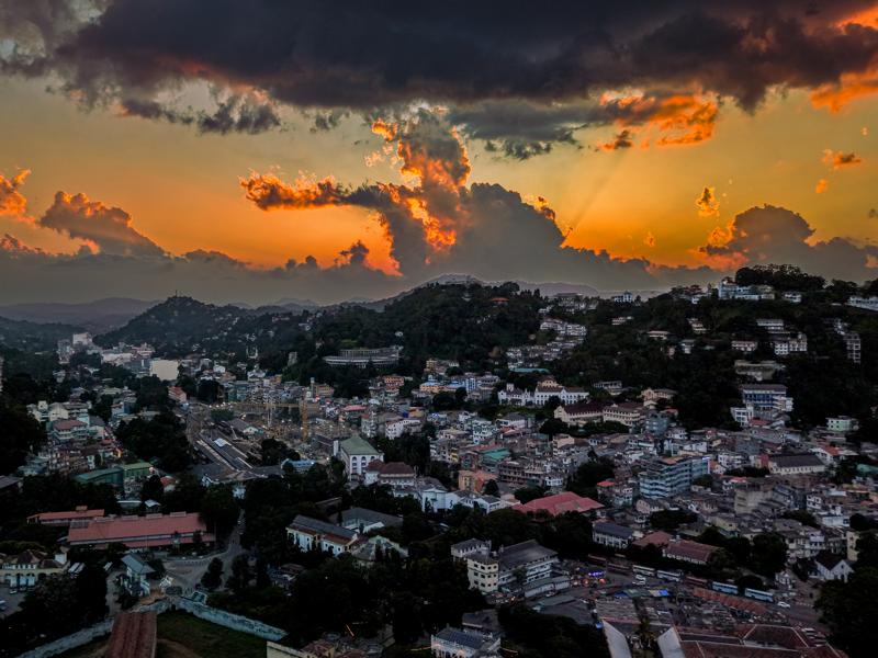 Kandy town from the drone