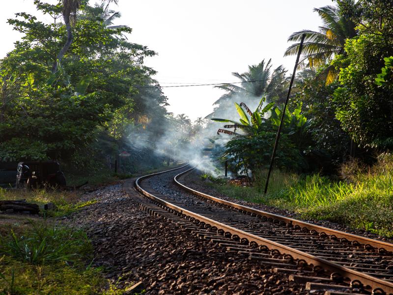 The train tracks near Unawatuna