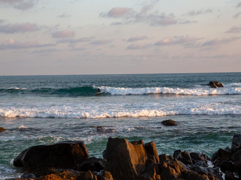 Surfer at sunset