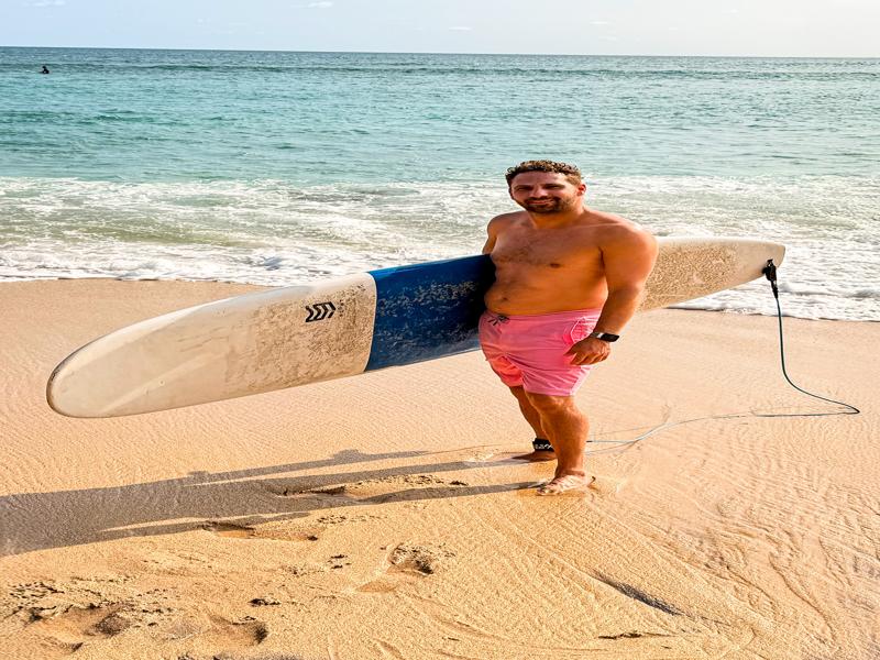 Surfing at Ahangama Beach