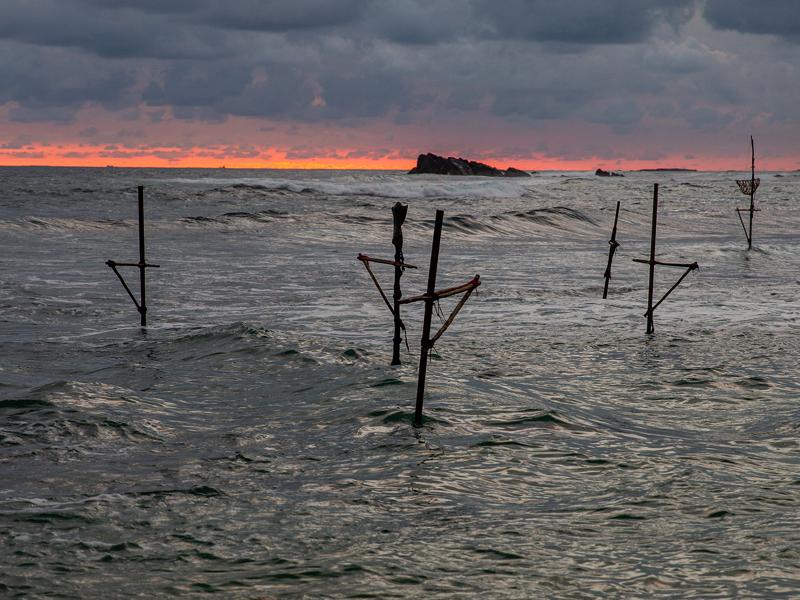 Stilts at sunset