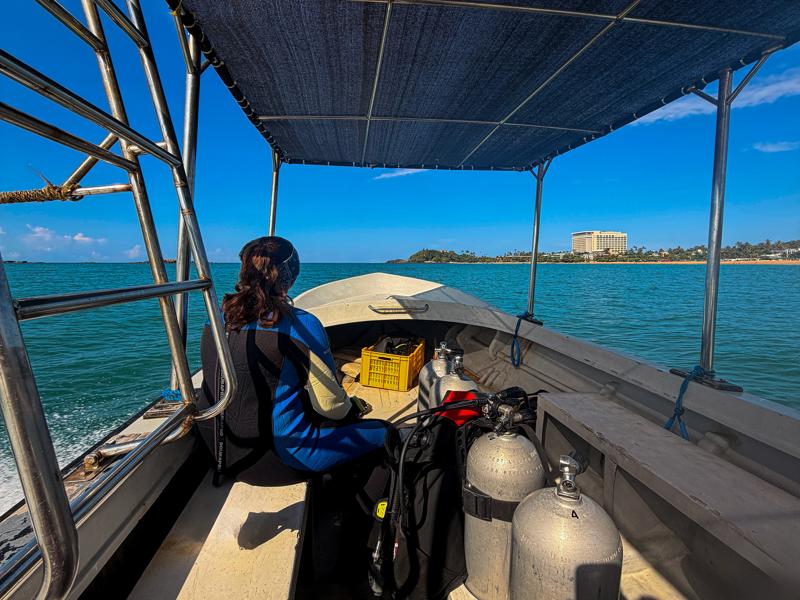 Our dive guide in the boat