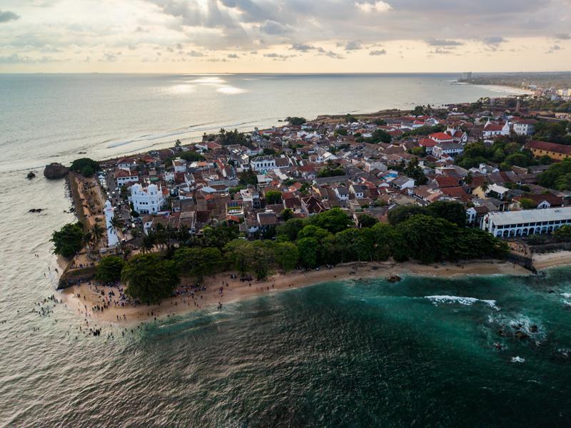 Galle fort town from the drone
