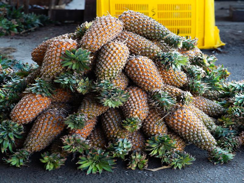 Pineapples at the market